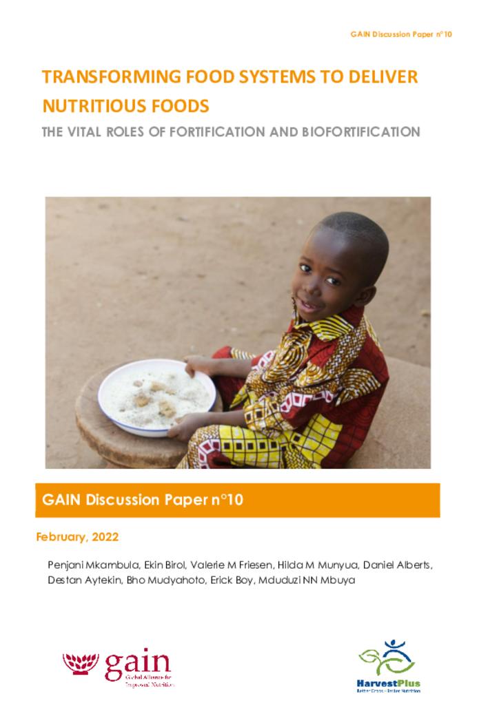 Gain Discussion Paper Series 10 Transforming Food Systems To Deliver